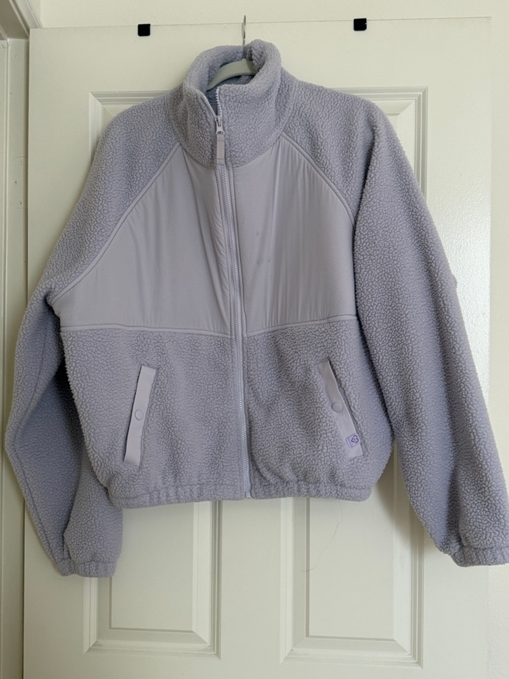 Light Lavender Sherpa Bomber Jacket - Brand: